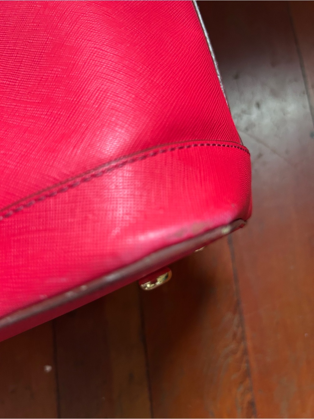 henri bendel pink/reddish Tote with Gold Charm and Strap - Picture 9 of 12